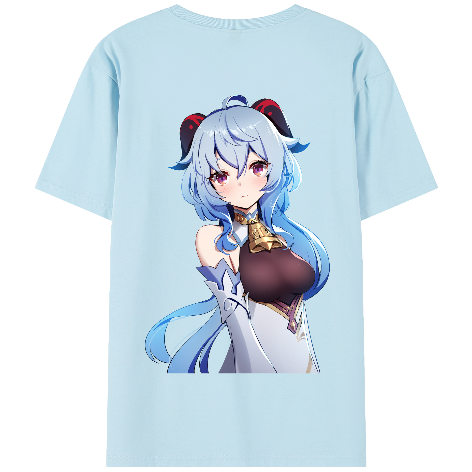 げんし神 甘雨 かんう genshin Ganyu 綿100％半袖Tシャツ（背面プリント）